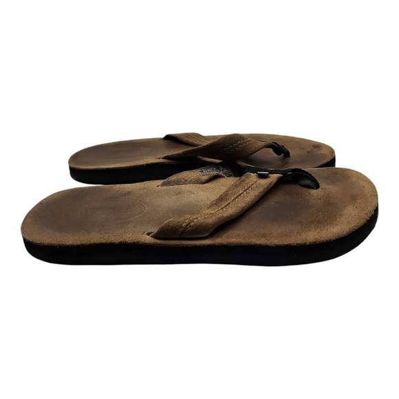 Teva Leather Sandals Womens 7 Brown Flip Flops Flats Casual Comfort Used - Picture 8 of 8